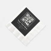 モダン スキャン可能QRコード | 黒 白 グレー 縁ありランチョンナプキン (角)