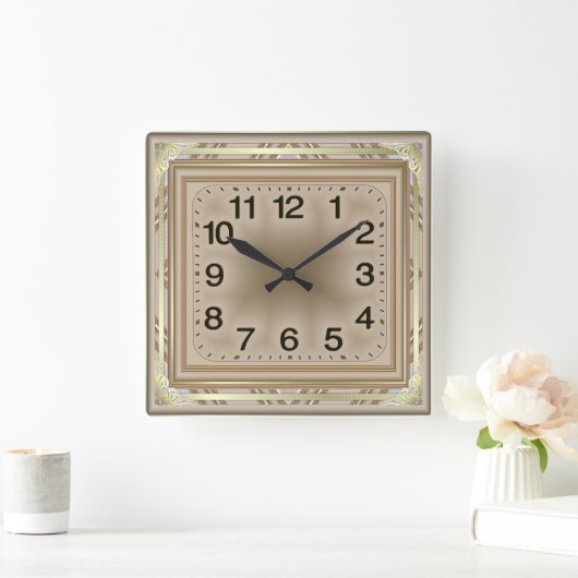 モダン スクエア壁時計 (ホーム)