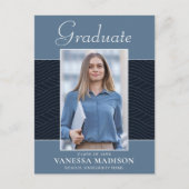 モダン |スクリプトエレガントダスティブルー2フォトグラード ポストカード (正面)
