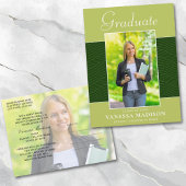 モダン |スクリプトエレガントフォレストのオリーブグリーン2写真 ポストカード