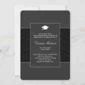 モダン |スクリプトエレガントブラックグレー1フォトグラード 案内状 (裏面)