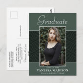 モダン |スクリプトエレガントミントグリーン1フォトグラード ポストカード (正面/裏面)