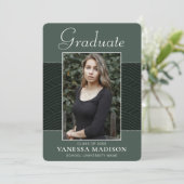 モダン |スクリプトエレガントミントグリーン1フォトグラード 案内状 (スタンド正面)