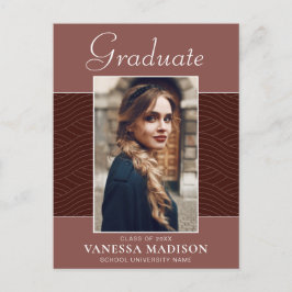 モダン |スクリプトエレガントTerracotta 1フォトグラード ポストカード