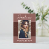 モダン |スクリプトエレガントTerracotta 1フォトグラード ポストカード (スタンド正面)