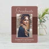 モダン |スクリプトエレガントTerracotta 1フォトグラード 案内状 (スタンド正面)