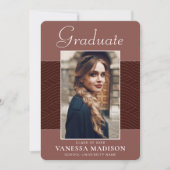 モダン |スクリプトエレガントTerracotta 1フォトグラード 案内状 (正面)