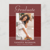 モダン |スクリプトエレガントTerracotta Red 2の写真 ポストカード (正面)