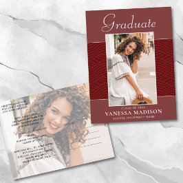 モダン |スクリプトエレガントTerracotta Red 2の写真 ポストカード