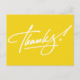 モダン スクリプト レモンイエロー ありがとう カード
