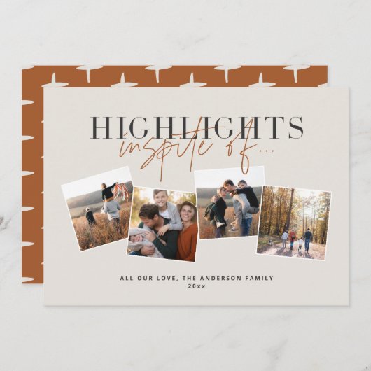 モダン、スクリプミニマルトタイポグラフィのハイライト シーズンカード (正面/裏面)