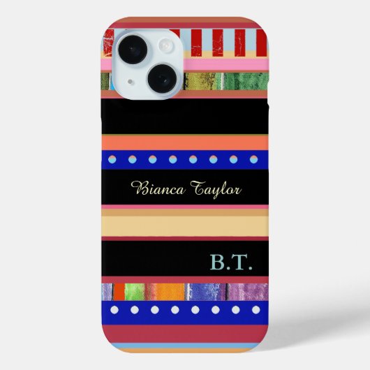 モダン&スタイリッシュストライプ名前を追加するには Case-Mate iPhoneケース (裏面)