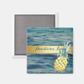 モダン、スタイリッシュビーチ、参照、パイナップル マグネット (正面/裏面)