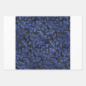 モダン,スタイリッシュフェスティバル，ダークブルー格子模様 ラッピングペーパーシート (正面3)