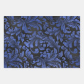 モダン,スタイリッシュフェスティバル，ダークブルー格子模様 ラッピングペーパーシート (正面)