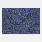 モダン,スタイリッシュフェスティバル，ダークブルー格子模様 ラッピングペーパーシート (正面2)