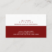 モダン&スタイリッシュプロフェッショナル半暗赤色 名刺 (裏面)