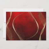 モダン,スタイリッシュ金ゴールド及び赤ブライダルシャワー 招待状 (裏面)