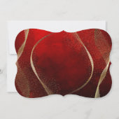 モダン,スタイリッシュ金ゴールド及び赤ブライダルシャワー 招待状 (裏面)