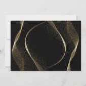 モダン,スタイリッシュ金ゴールド及び黒ブライダルシャワー 招待状 (裏面)
