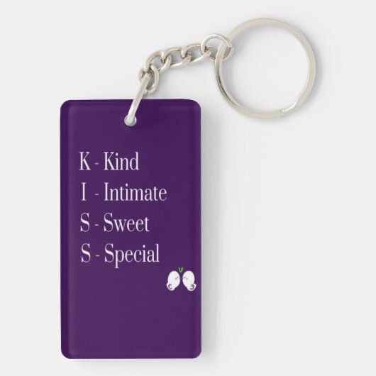 モダン - スタイリッシュ "キス"キーチェインのフル型枠 キーホルダー (裏面)