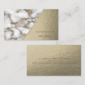 モダン スタイリッシュ ゴールド ホワイト マーブル, ジオメトリック 名刺 (正面/裏面)