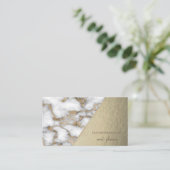 モダン スタイリッシュ ゴールド ホワイト マーブル, ジオメトリック 名刺 (スタンド正面)