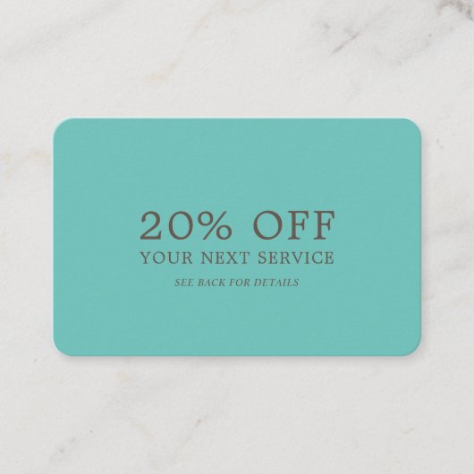 モダン&スタイリッシュ – 任意の色 – 割引券 割引カード (正面)