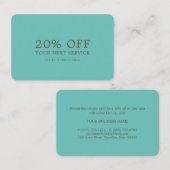 モダン&スタイリッシュ – 任意の色 – 割引券 割引カード (正面/裏面)
