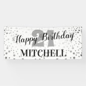 モダン スターリー ハッピー バースデー | どんな年齢＆名前でも 横断幕 (横)