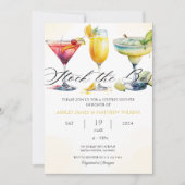 モダン ストック ザ バー カクテル カップル 男女共学 シャワー 招待状 (正面)