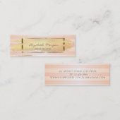 モダン、ストライプの金ゴールドブラシストローク、金ゴールドフレーム スキニー名刺 (正面/裏面)