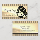 モダン,ストライプの，ガールシルエットロイヤリティカード ロイヤリティカード (正面/裏面)