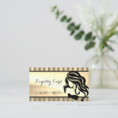 モダン,ストライプの，ガールシルエットロイヤリティカード ロイヤリティカード (スタンド正面)