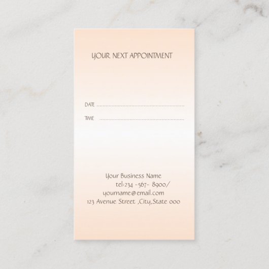 モダン,ストライプ，はさみ，花アポイントメントカード 紹介カード (裏面)