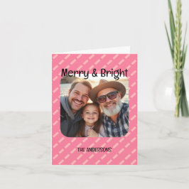 モダン スパイシー ピンク ジオメトリック ワンフォト シーズンカード