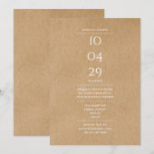 モダン スペシャル デート ラスティック リハーサル ディナー 招待状 (正面/裏面)