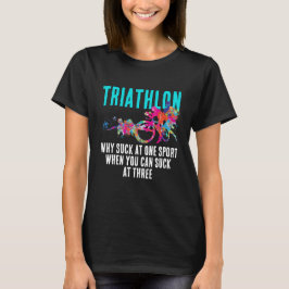 モダン スポーツ サルカズム トライアスロン 太字ターコイズ タイポ Tシャツ