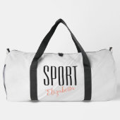モダン スポーツ バッグ 白 グレー (裏面)