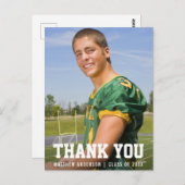 モダン スポーティー 卒業 ありがとう (無地バック) ポストカード (正面/裏面)