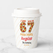 モダン スライススライス少年シックスセブン 誕生日パーティー 紙コップ (裏面)