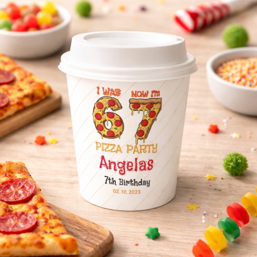 モダン スライススライス少年シックスセブン 誕生日パーティー 紙コップ