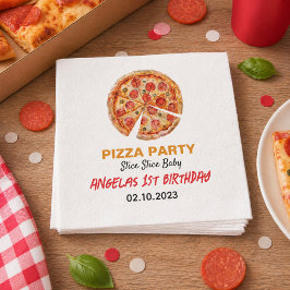モダン・スライス・ベイビー・ピザ 1歳の誕生日 スタンダードカクテルナプキン