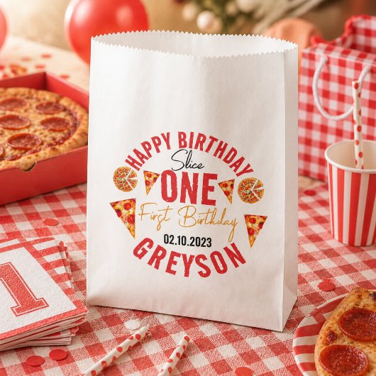 モダン スライス ベイビー ピザ 1歳の誕生日 フェイバーバッグ