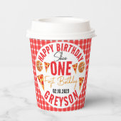 モダン・スライス・ベイビー・ピザ 1歳の誕生日 紙コップ (裏面)