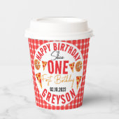 モダン・スライス・ベイビー・ピザ 1歳の誕生日 紙コップ (正面)