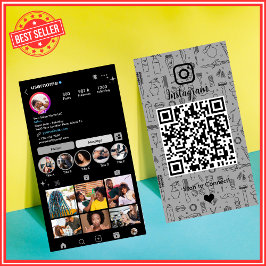 モダン スレートグレー サロン Instagram QR 名刺