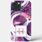 モダン スワール パープル ヘイズ 抽象的モノグラム Case-Mate iPhoneケース (裏面)