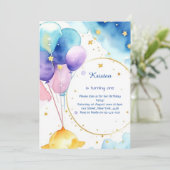 モダン セレスチャル アストロ バースデー 招待状 (スタンド正面)