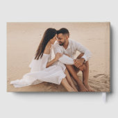 モダン・セージグリーンとゴールド箔押し写真の結婚式 ゲストブック (裏面)